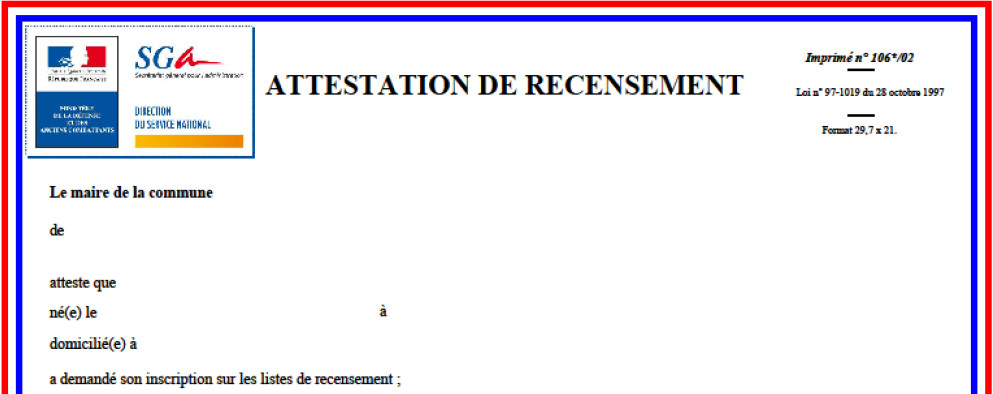 Recensement militaire Recensement militaire